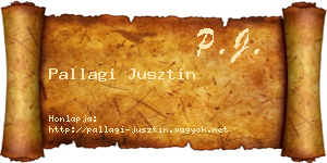 Pallagi Jusztin névjegykártya